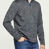 Men's Quarter Zip Thermal Fleece Lined Sweater, Winter Lightweight Soft Pullover Collar Sweatshirt
