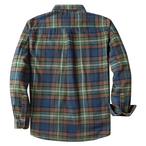 ®Mens Flannel Shirts Long Sleeve Flannel Shirt for Men Warm Casual Soft Cotton Button Down Plaid Mens Flannel Shirt