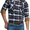 Men's 100% Cotton Plaid Flannel Shirt, Long Sleeve Shirt Jackets, Casual Outdoor Jacket with Pockets