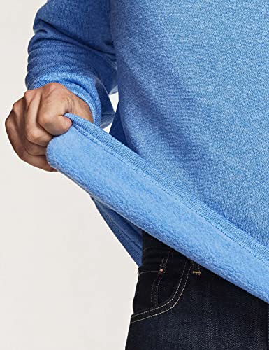 Men's Quarter Zip Thermal Fleece Lined Sweater, Winter Lightweight Soft Pullover Collar Sweatshirt