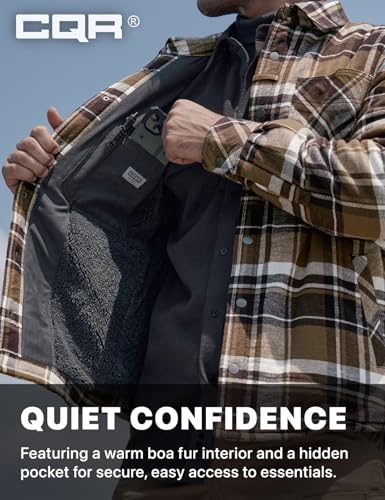 Men's Plaid Flannel Shirt Jacket, Long Sleeve Soft Warm Sherpa/Quilted Lined Jacket, Outdoor Button Up/Zip-Front Jacket