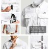 Men's Performance Fishing Shirt, Outdoor Recreation Short Sleeve Shirt, UPF 50+ Breathable Button Down Shirts