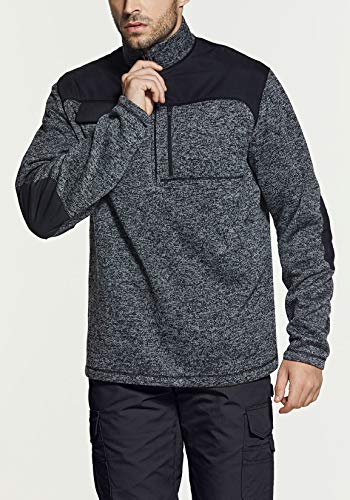 Men's Thermal Fleece Half Zip Pullover, Winter Outdoor Warm Sweater, Lightweight Long Sleeve Sweatshirt