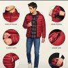 Men's Lightweight Packable Accent Puffer Jacket, Water-Resistant Winter Jackets