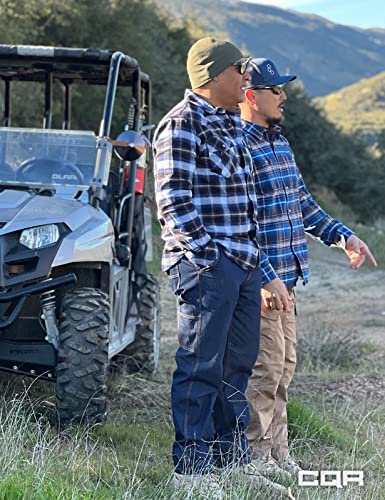 Men's 100% Cotton Plaid Flannel Shirt, Long Sleeve Shirt Jackets, Casual Outdoor Jacket with Pockets
