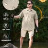 Men's Sun Protection Fishing Shirts Lightweight Long Sleeve UPF 50+ Travel Work Hiking Shirts with Pockets
