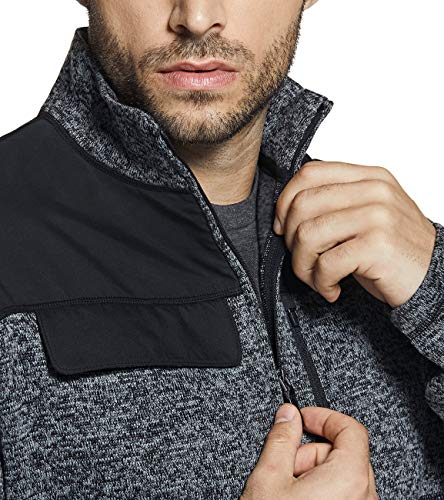 Men's Thermal Fleece Half Zip Pullover, Winter Outdoor Warm Sweater, Lightweight Long Sleeve Sweatshirt