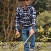 Men's 100% Cotton Plaid Flannel Shirt, Long Sleeve Shirt Jackets, Casual Outdoor Jacket with Pockets
