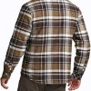 Men's Plaid Flannel Shirt Jacket, Long Sleeve Soft Warm Sherpa/Quilted Lined Jacket, Outdoor Button Up/Zip-Front Jacket