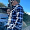 Men's 100% Cotton Plaid Flannel Shirt, Long Sleeve Shirt Jackets, Casual Outdoor Jacket with Pockets