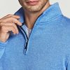 Men's Quarter Zip Thermal Fleece Lined Sweater, Winter Lightweight Soft Pullover Collar Sweatshirt