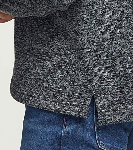 Men's Quarter Zip Thermal Fleece Lined Sweater, Winter Lightweight Soft Pullover Collar Sweatshirt